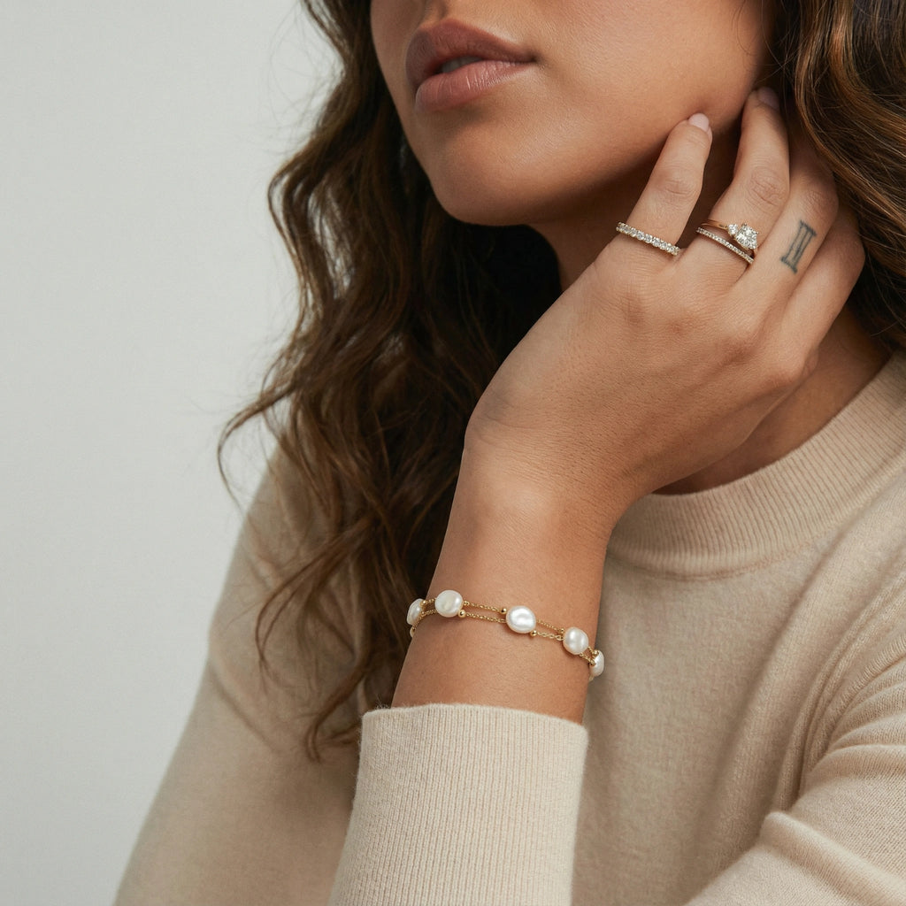 Bracciale a Strati con Perle Barocche | FISÒ Gioielli