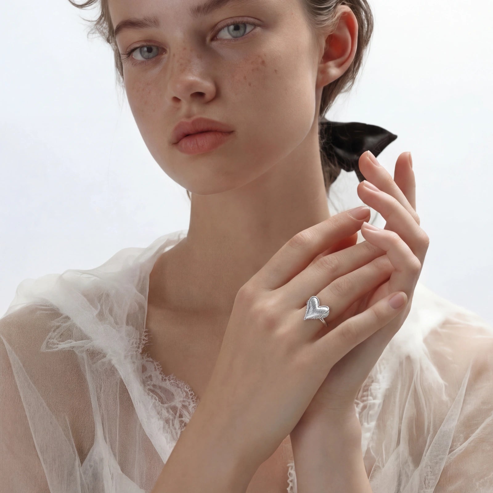 Anello Cuore di Piume | FISÒ Gioielli