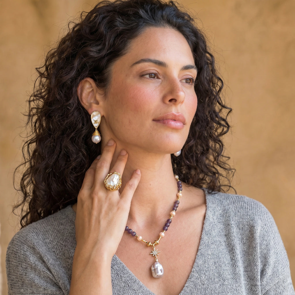 Anello Corona con Perla Barocca | FISÒ Gioielli