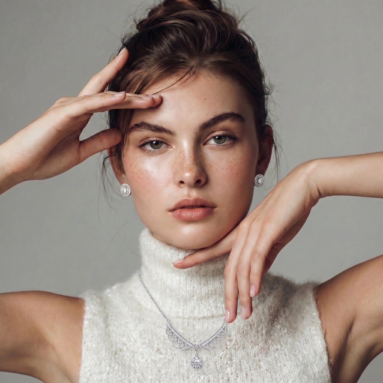 Orecchini a Lobo Halo Celestiale Moissanite | FISÒ Gioielli